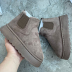 New Winter Women's Fleece-Lined Round-Toe Slip-On Boots
